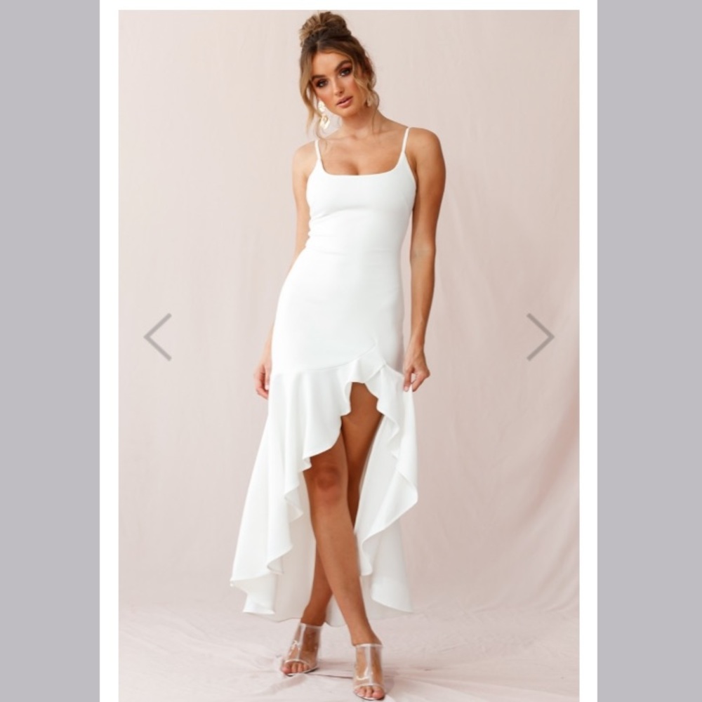 Selfie Leslie white asymmetrical dress